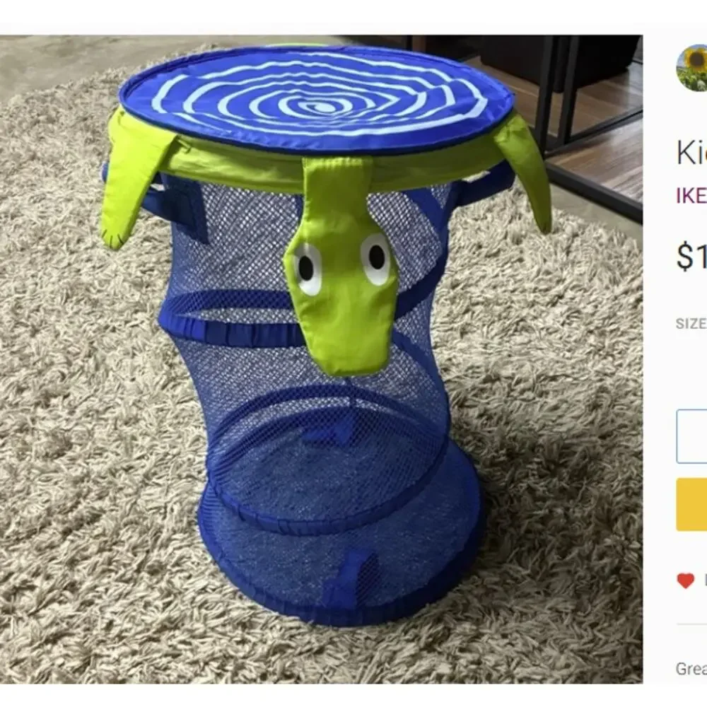 Kids Turtle Collapsing Pop-Up Laundry Bin from IKEA